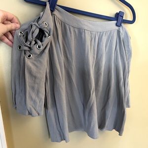 L Favlux off-the-shoulder grey top